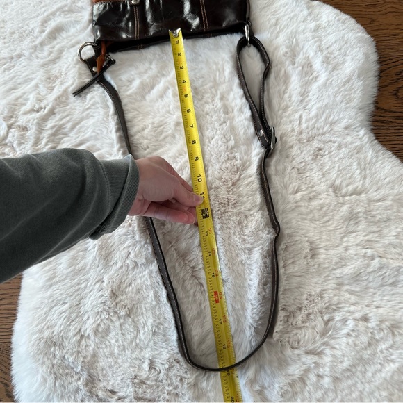 NINO BOSSI Brown and Cognac Leather Crossbody Bag - Picture 2 of 15